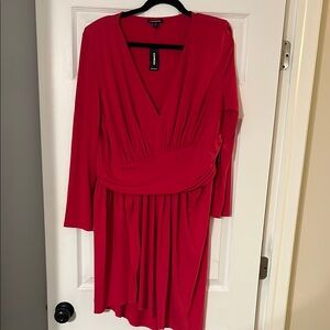 NWT Express Vibrant Hot Pink Long Sleeve Dress